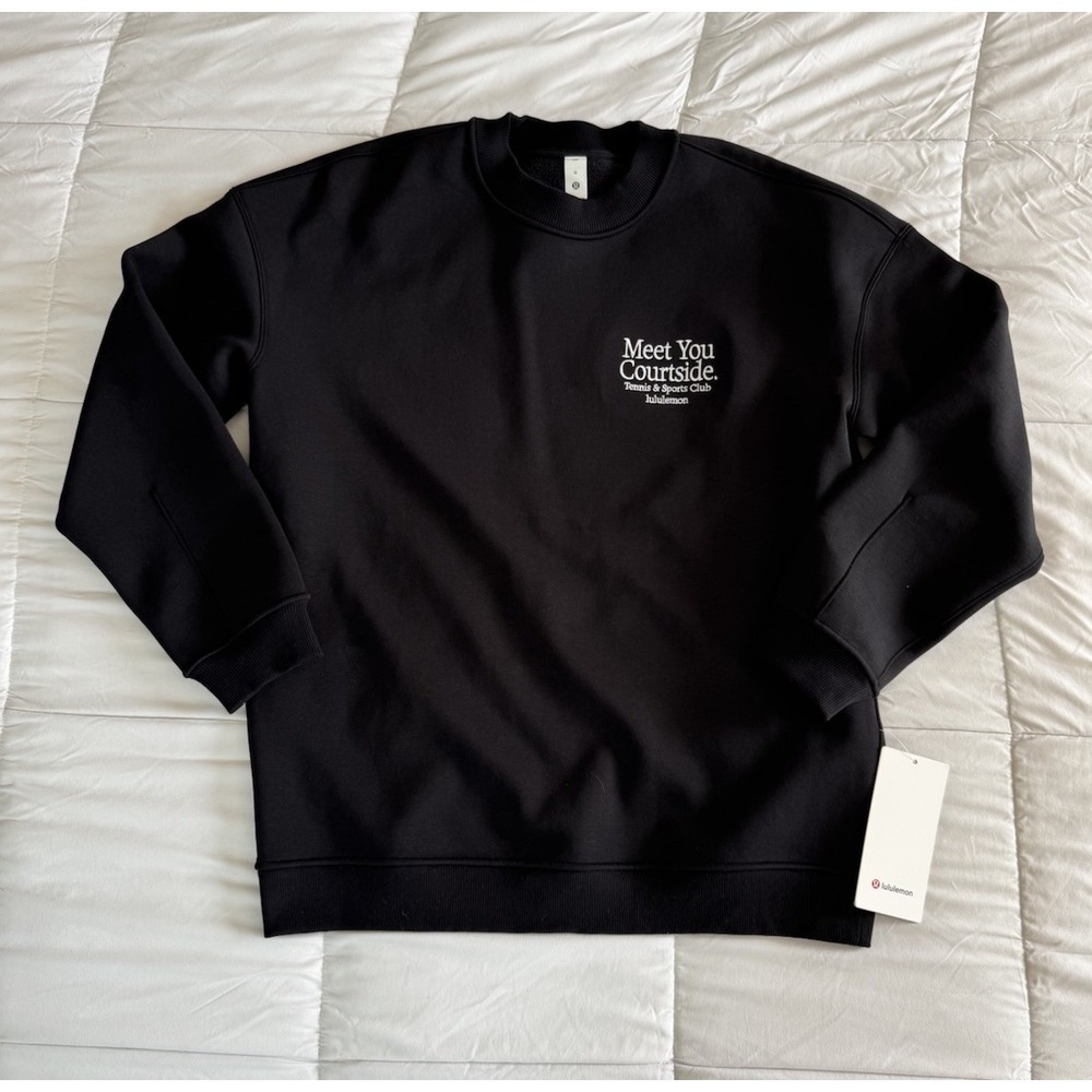 New Lululemon W Big Cozy Oversized Pullover Tennis Meet You Courtside Med Black